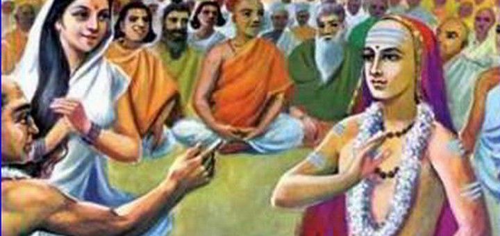 Pictură tradițională indiană: Shankara în dezbatere cu Mandan Misra